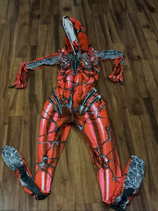 The Unbranded Brand Other - Red Spider-Style Hooded women Costume Stretchy Full-Body Suit zentai hooded grea